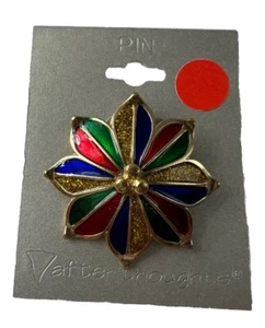 Prendedor de Navidad con flores después de pensamientos hecho en Corea vintage - Imagen 1 de 10