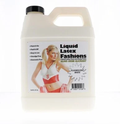 Látex líquido blanco fluorescente 32 OZ - ¡BRILLA BAJO LUZ NEGRA! Disfraz Halloween Foto 1 de 3