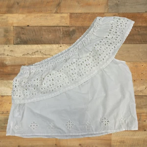 Blusa Beltain Para Mujer Talla Grande Nueva con Etiquetas Un Hombro Blanco Ojal Algodón Top - Imagen 1 de 9