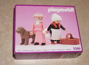 Playmobil 1900 Dame und Magd mit Hund 5500 zum Puppenhaus ungeöffnet - Bild 1 von 2