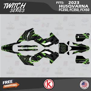 Graphics Kit for Husqvarna FC250 FC350 FC450 (2023+) Twitch Series - Green - Bild 1 von 6