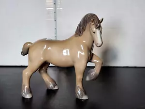 Cavallo da cantering vintage in pensione Lladro Percheron grande 7" alto 4862 - Foto 1 di 7