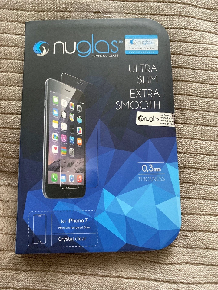Protector de Pantalla de Vidrio Templado NuGlas para iPhone 7,8 Ultra Delgado 0.3MM 9H Foto 1 de 2