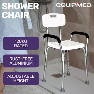 EQUIPMED Shower Chair Bath Seat Stool Bathroom For Elderly Adults Disabled 120kg - Picture 1 of 9