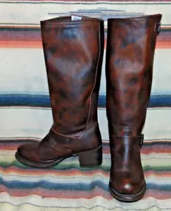 Botas altas de moda para mujer Frye 76525 Vera Slouch marrón cuero 11 B excelente estado - Imagen 1 de 8