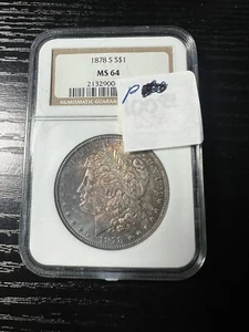 1878 S Morgan Dollar MS 64 NGC Silver $1 Uncirculated Coin Nice tone - Picture 1 of 4