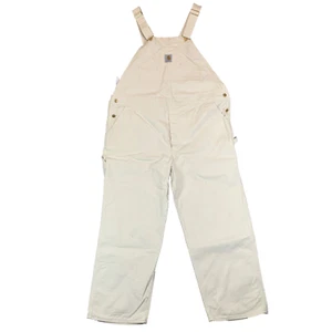 Carhartt Cream Canvas Bib Unlined Overall Latzhose Workwear Gr. 29W 30L - Bild 1 von 24