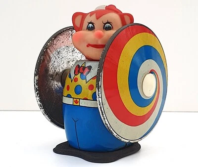 OURS DE CIRQUE ANCIEN JOUET MÉCANIQUE  NUMÉRO DE ROUES QUI TOURNENT FONCTIONNE - Photo 1/4