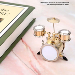 Miniature Musical Instrument Replica Drum Set Ornament Drummer Gift - Picture 1 of 7