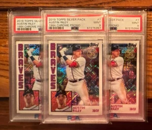 One 2019 Topps Chrome Silver Pack Austin Riley 1984 Promo Rookie PSA 9 - Picture 1 of 2