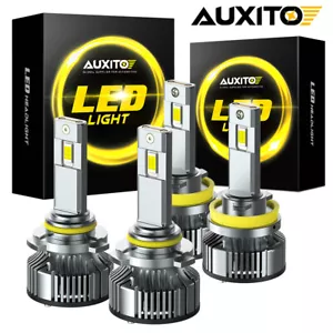 AUXITO H11+9005 LED Headlight Bulbs Super White 80000LM Kit High Low Beam CANBUS - Picture 1 of 18