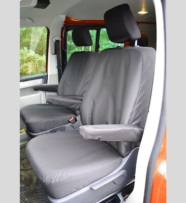 Fundas de asiento a medida para Volkswagen Transporter T6 familiar doble cabina EXTRA PESADO Foto 1 de 3