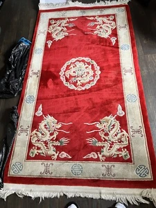 Vintage Art Deco Area Rug Artist Walter Nichols 1 Of 1 Pre 1960 Hand Woven Wool - Picture 1 of 3