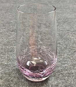 Beautiful Purple Amethyst Pier1 Crackle Glass 16oz Tall Drinking Tumbler Decor - Picture 1 of 7