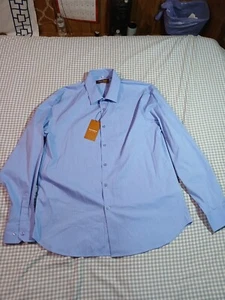 Ouranosaurus Herren Kleid Blau Kariert Größe XXL Langarm Knopfleiste Kragen... - Bild 1 von 4