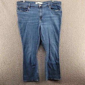 Signature Levi Strauss 36 X 32 Womens Jeans Mid-Rise Bootcut Stretch Blue Denim - Picture 1 of 10