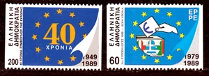 Griechenland 1725, 1727 C **, Direktwahlen der Europäischen Union, postfrisch - Bild 1 von 1