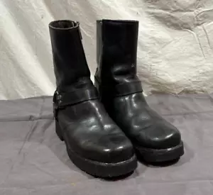 Harley-Davidson Side Street Black Leather Harness Motorcyle Boots US 9.5 EU 42.5 - Picture 1 of 8
