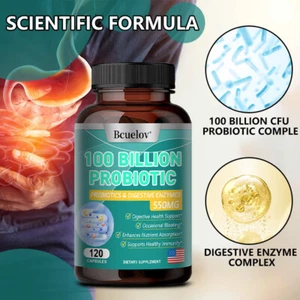 100 miliardi di CFU probiotici ed enzimi digestivi - promuove la salute e la digestione dell'intestino - Foto 1 di 12