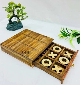 Natural Handmade Rosewood Tool-art Wooden Naught and crosses Tic Tac Toe and Sol - Picture 1 of 7