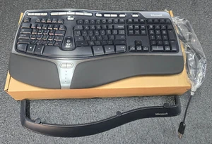 Microsoft Natural Ergonomic 4000 Wired Keyboard Model 1048 Black - Picture 1 of 2
