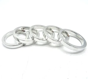 5 x 5mm Silver Alloy Bike Ahead Headset Spacer Set 1 1/8" Steerer 28.6 0091-R11 - Picture 1 of 4
