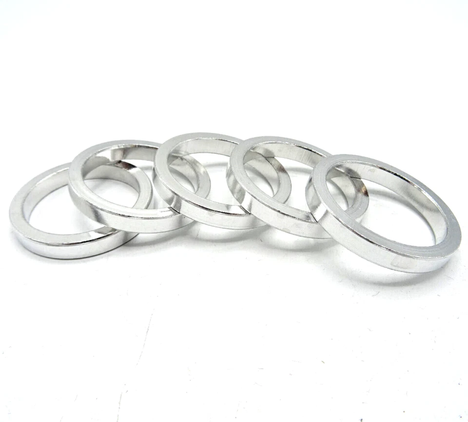 5 x 5mm Silver Alloy Bike Ahead Headset Spacer Set  1 1/8" Steerer 28.6 0091-R11 - Image 1 of 4