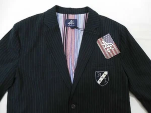 Giacca polo uomo cotone autentica icona americana blazer blu navy gessato L 128€ - Foto 1 di 11