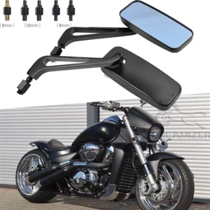 2 espejos retrovisores de ala traseros negros rectangulares para Suzuki Boulevard VZR1800 - Imagen 1 de 10