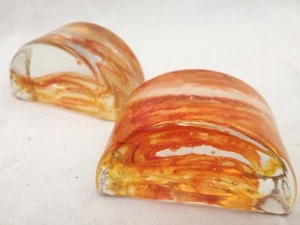 Murano Coppia di presse papier in vetro color arancio - Picture 1 of 3