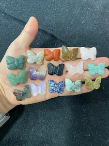 5 Stck. Natürlicher Gemischter Quarz Geschnitzt Kristall Schmetterling Reiki Heilung Geschenk Zufällig - Bild 1 von 6