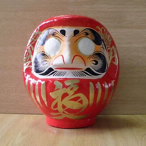 Daruma Puppe in roter Farbe mit Brush Pen / Daruma Made in Japan: Größe Nr. 2,5 - Bild 1 von 7