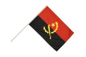 Stockflagge Stockfahne Angola 60x90cm Fahne Flagge mit Stock - Bild 1 von 1