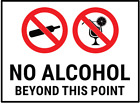 No Alcohol Warning Danger Sign Self Adhesive Sticker