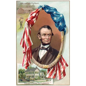 Abraham Lincoln 1809-1965 Lincoln's Birthplace Lincoln's Home a Springfield IL - Foto 1 di 2