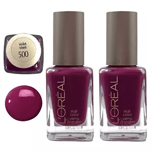 2 Pack L'Oreal Paris Nail Polish Colour Riche 500 Violet Vixen Discontinued HTF - Picture 1 of 12