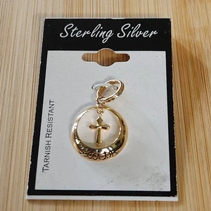 Ciondolo Croce Argento Sterling Fede Spiritualità Religiosa Goldone Charm - Foto 1 di 6