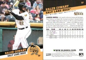 Kaleb Cowart 2016 Choice Salt Lake Bees #22 RC Card FREE SHIP *AutographDen* - Picture 1 of 1