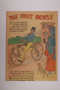 VINTAGE SAFETY FIRST - DAS ERSTE FAHRRAD & FAHRRADSCHLOSS BLECH DOPPELSEITIG - Bild 1 von 2