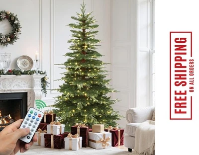 🎄 Home Decorations 7.5 ft Pre-Lit Grand Duchess Fir Christmas Tree 🎄 - Image 1 of 4