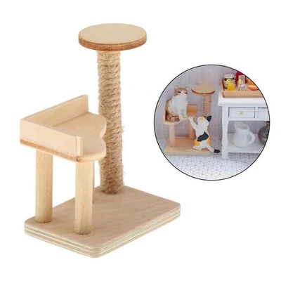 1:12 Dollhouse Mini Albero Gatto Tiragraffi Miniature Decoro di Mobili - Immagine 1 di 4