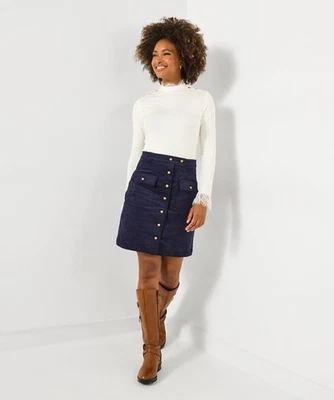 Joe Browns Womens Patch Pocket Cord Mini Skirt Navy - Image 1 of 4