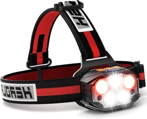 Torcia frontale 1100 lumen USB sensore ricaricabile LED 7 modalità lampada frontale con - Foto 1 di 8