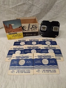 Estereoscopio visor 3D Sawyer's View-Master de colección con lista de carretes caja de 8 carretes tapa N - Imagen 1 de 9