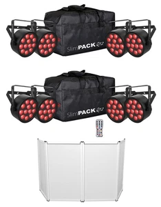 (2) Chauvet SlimPACK Q12 ILS (8) SlimPAR Q12 ILS Lights+Cables+Bag+Remote+Facade - Picture 1 of 12