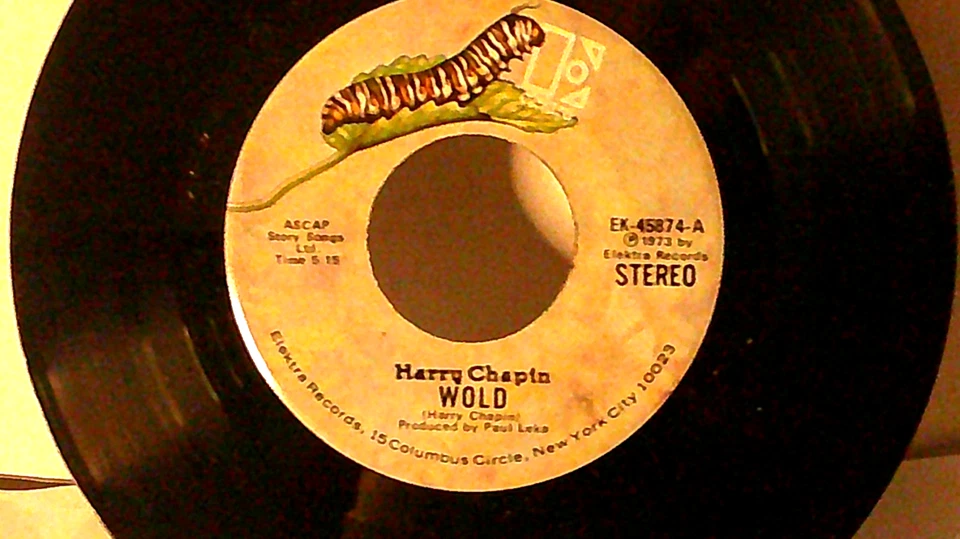 Harry Chapin,Elektra,"WOLD",US,7" 45,1973 classic hit rock single, MINT- - Image 1 of 2