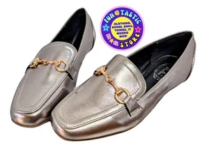 SLIP ON DONNA marca Italina. Argento metallizzato grigio oro. Mocassini casual. Taglia 6 - Foto 1 di 9