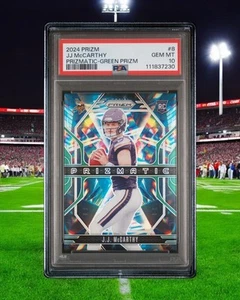 2024 Prizm Prizmatic GREEN PRIZM JJ McCarthy #8 RC PSA 10 Graded Rookie Card - Bild 1 von 3