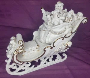 Grandeur Noel Collectors Edition Porcelain Sleigh Only 2001 - Picture 1 of 8