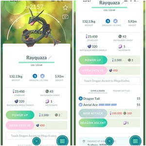 ✨ Shiny Rayquaza - Skill Dragon Ascent ✨ P T C - 20k stardust - Description - Picture 1 of 1